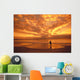 Couple Silhouetted On The Beach During Sunset Wall Mural
