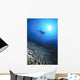 Silhouetted By Sunburst In Blue Ocean Wall Mural