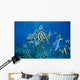 Fiji, Schooling Longfin Bannerfish Diver Background Wall Mural