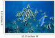 Fiji, Schooling Longfin Bannerfish Diver Background Wall Mural