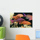 Fiji, Close-Up Side View, One Male And Several Female Lyretail Anthias Wall Mural