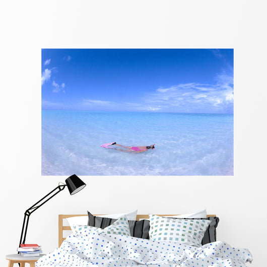 Blue Skies With Wispy Clouds Wall Mural
