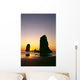 Oregon, Cannon Beach, Sea Stacks At Sunset Wall Mural