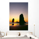 Oregon, Cannon Beach, Sea Stacks At Sunset Wall Mural