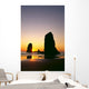 Oregon, Cannon Beach, Sea Stacks At Sunset Wall Mural