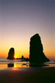 Oregon, Cannon Beach, Sea Stacks At Sunset Wall Mural