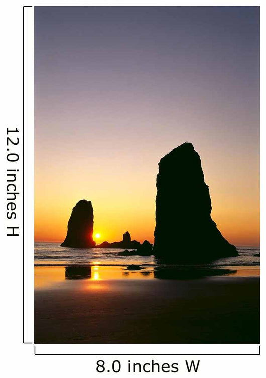 Oregon, Cannon Beach, Sea Stacks At Sunset Wall Mural