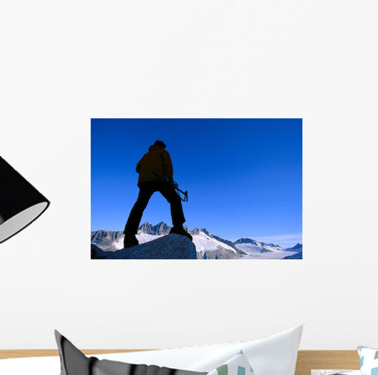 Hiker / Climber Takes In View Wall Mural
