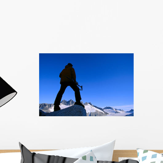 Hiker / Climber Takes In View Wall Mural