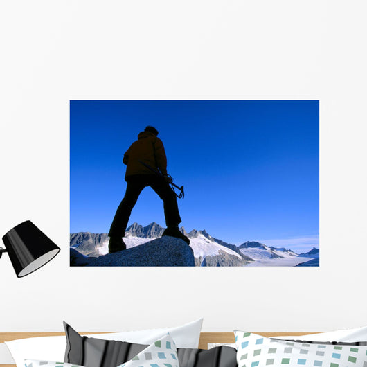 Hiker / Climber Takes In View Wall Mural