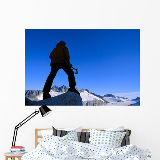 Hiker / Climber Takes In View Wall Mural