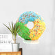 a tricolor donot with colorful speckles on top Wall Decal