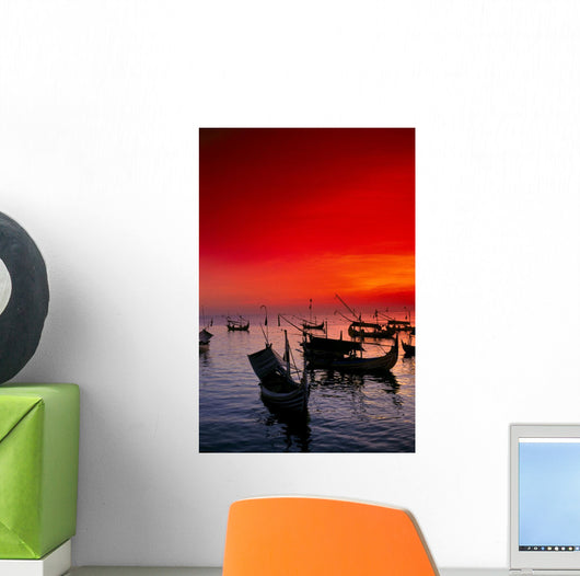 Red Sunset Sky Wall Mural