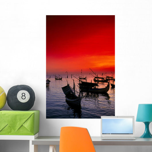 Red Sunset Sky Wall Mural