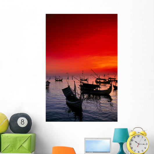 Red Sunset Sky Wall Mural