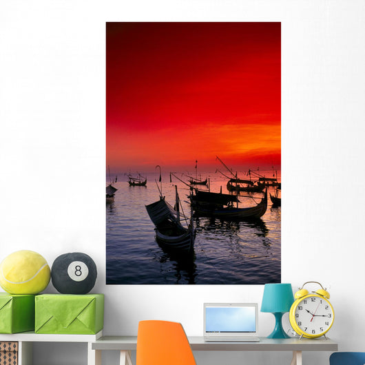 Red Sunset Sky Wall Mural