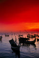 Red Sunset Sky Wall Mural