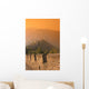 China, The Great Wall At Hazy Orange Sunset Wall Mural
