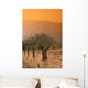 China, The Great Wall At Hazy Orange Sunset Wall Mural