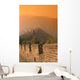 China, The Great Wall At Hazy Orange Sunset Wall Mural