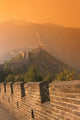 China, The Great Wall At Hazy Orange Sunset Wall Mural