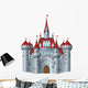 Fairy-Tale Castle on White Background Wall Decal