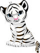 Cute White Tiger Cub Wall Decal