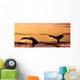 Two Humpback Whale Flukes Close-Up, Sunset Wall Mural