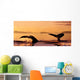 Two Humpback Whale Flukes Close-Up, Sunset Wall Mural