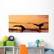 Two Humpback Whale Flukes Close-Up, Sunset Wall Mural