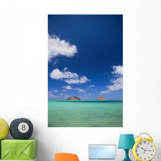 White Clouds In Blue Sky Wall Mural