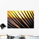 Close-Up Detail Palm Fronds Silhouetted Against Golden Sunset Skies Wall Mural