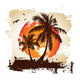 Tropical Sunset Wall Decal