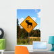 Moose Crossing Sign Wall Decal