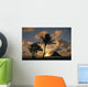 Mokoli'i Island At Sunrise Golden Light Palm Tree In Foreground Wall Mural