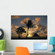 Mokoli'i Island At Sunrise Golden Light Palm Tree In Foreground Wall Mural