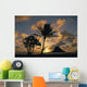 Mokoli'i Island At Sunrise Golden Light Palm Tree In Foreground Wall Mural