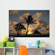 Mokoli'i Island At Sunrise Golden Light Palm Tree In Foreground Wall Mural