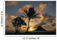 Mokoli'i Island At Sunrise Golden Light Palm Tree In Foreground Wall Mural