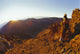 Couple Embrace At Summit Watch Sunrise Stand Wall Mural
