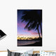 Palms At Sunset Colorful Tropical Scene Pink Clouds Golden Sky Wall Mural