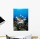 Fiji, Close-Up Side View Lionfish Over Coral Reef With Blue Ocean Wall Mural