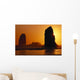 Oregon Coast, Sunset Over Sea Stacks At Cannon Beach Wall Mural