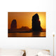 Oregon Coast, Sunset Over Sea Stacks At Cannon Beach Wall Mural