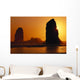 Oregon Coast, Sunset Over Sea Stacks At Cannon Beach Wall Mural