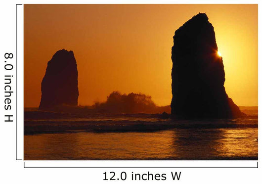 Oregon Coast, Sunset Over Sea Stacks At Cannon Beach Wall Mural