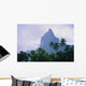 French Polynesia, Moorea, View Mt Opunohu Gray Skies And Palm Trees Wall Mural