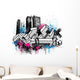 City graffiti background Wall Decal