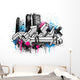 City graffiti background Wall Decal