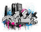 City graffiti background Wall Decal
